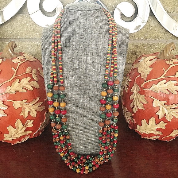 Layered, Multi Strand Beaded Necklace - Picture 10 of 13